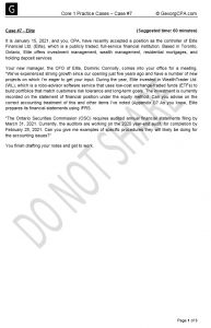 First page of a Core 1 mock exam practice case