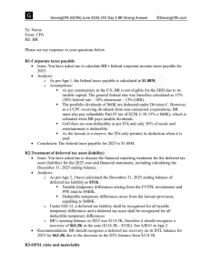 Day 3 Case 1 BR strong answer covering corporate taxes payable and deferred tax
