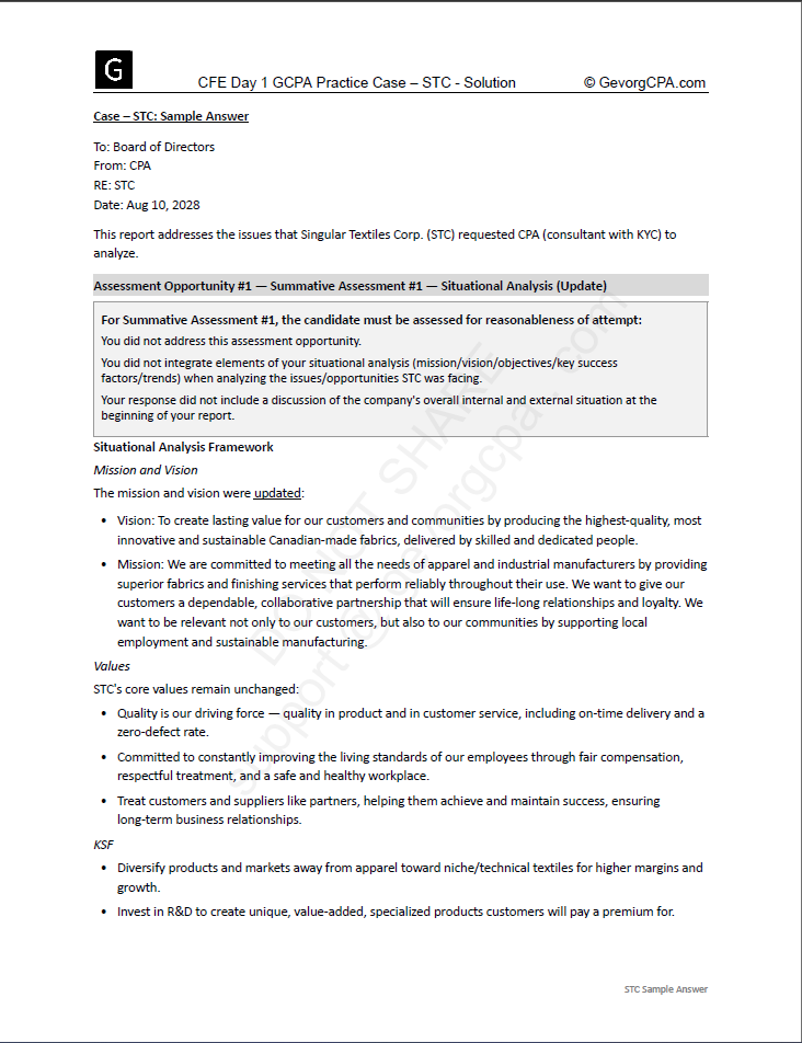Sample page from the full written solution